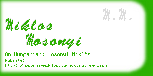 miklos mosonyi business card